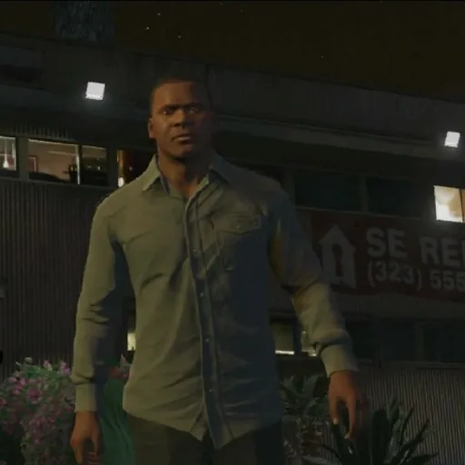 Franklin walking through the neighbourhood at night